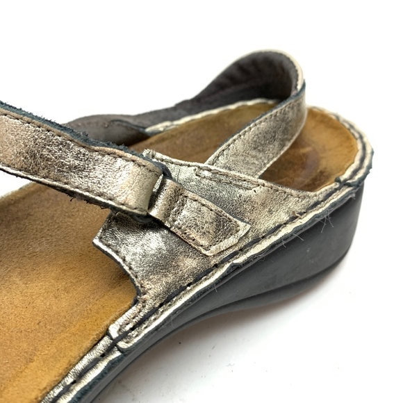 NAOT Leather Gold Sandals Shoes Ankle Strap sz 41 - Picture 8 of 16